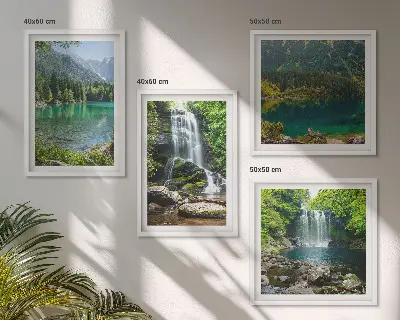 Slapovi u zelenom okruženju set od 4 slike u okviru