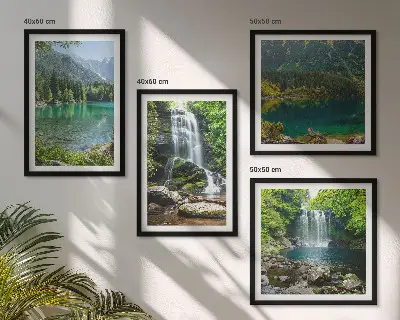 Slapovi u zelenom okruženju set od 4 slike u okviru