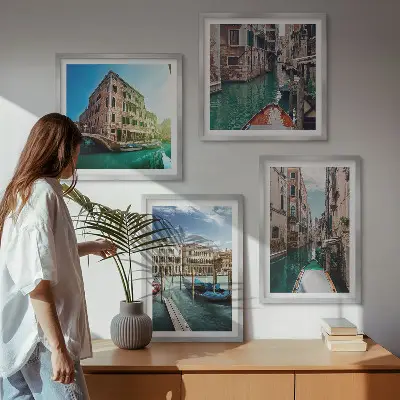 Dekorativni komplet slika za zid arhitektura venecijanskih kanala