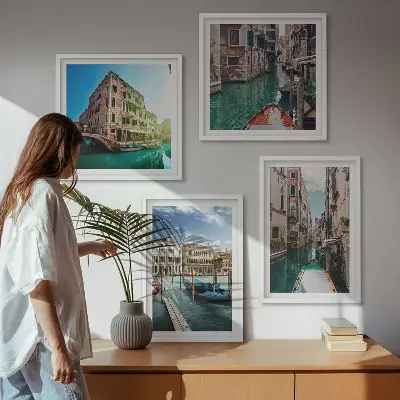 Dekorativni komplet slika za zid arhitektura venecijanskih kanala