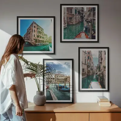 Dekorativni komplet slika za zid arhitektura venecijanskih kanala