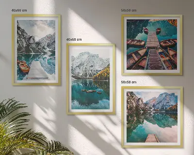 Dekorativni komplet slika za zid jezero, mostovi i planine