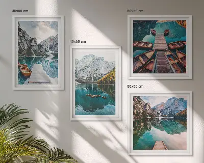 Dekorativni komplet slika za zid jezero, mostovi i planine