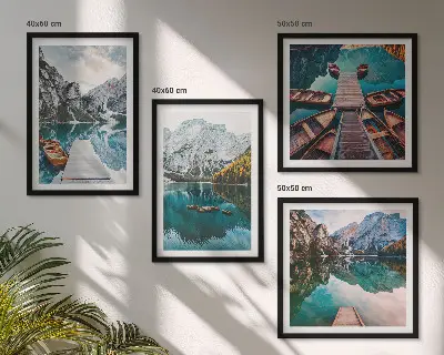 Dekorativni komplet slika za zid jezero, mostovi i planine