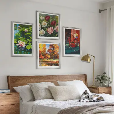 Set 4 slike u okviru motiva jesenskih boja lokvanja