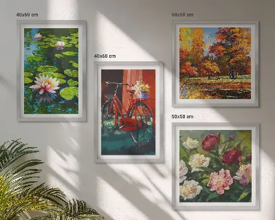 Set 4 slike u okviru motiva jesenskih boja lokvanja