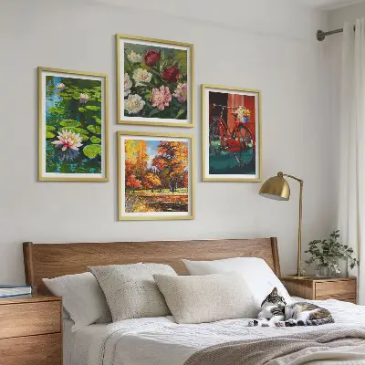 Set 4 slike u okviru motiva jesenskih boja lokvanja