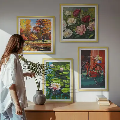 Set 4 slike u okviru motiva jesenskih boja lokvanja