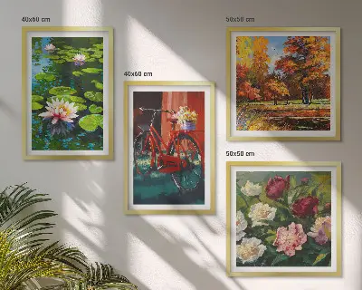 Set 4 slike u okviru motiva jesenskih boja lokvanja