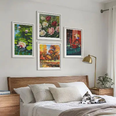 Set 4 slike u okviru motiva jesenskih boja lokvanja