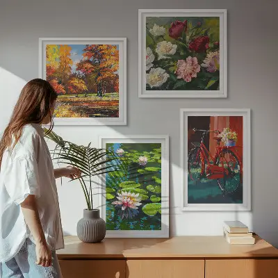Set 4 slike u okviru motiva jesenskih boja lokvanja