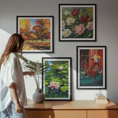 Set 4 slike u okviru motiva jesenskih boja lokvanja