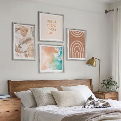 Set 4 slike u okviru Nježni boho natpis s lišćem