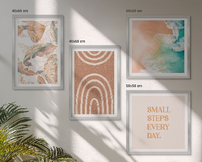 Set 4 slike u okviru Nježni boho natpis s lišćem