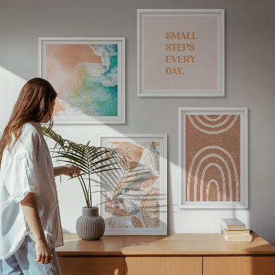 Set 4 slike u okviru Nježni boho natpis s lišćem