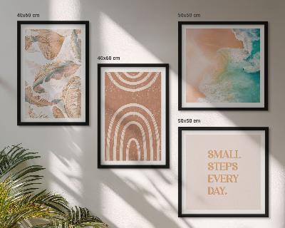 Set 4 slike u okviru Nježni boho natpis s lišćem
