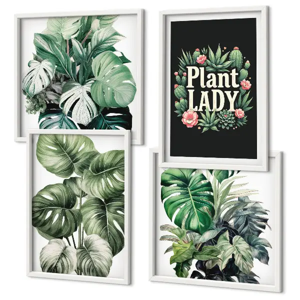 Dekorativni komplet zidnih slika motivi tropskih biljaka Plant Lady