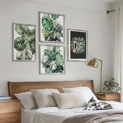Dekorativni komplet zidnih slika motivi tropskih biljaka Plant Lady