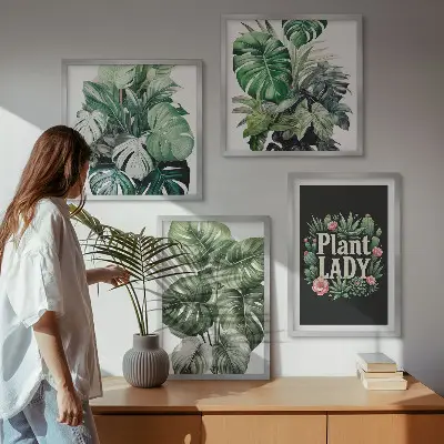 Dekorativni komplet zidnih slika motivi tropskih biljaka Plant Lady
