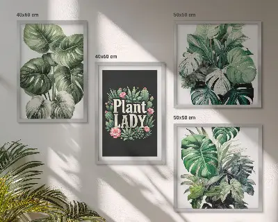 Dekorativni komplet zidnih slika motivi tropskih biljaka Plant Lady