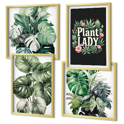 Dekorativni komplet slika za zid Tropske biljke Plant Lady