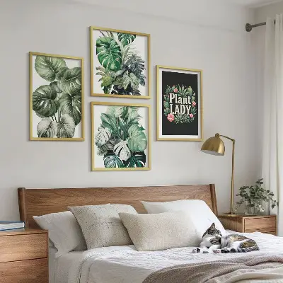 Dekorativni komplet zidnih slika motivi tropskih biljaka Plant Lady