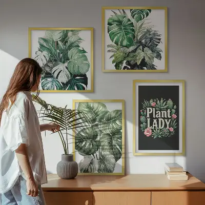 Dekorativni komplet zidnih slika motivi tropskih biljaka Plant Lady