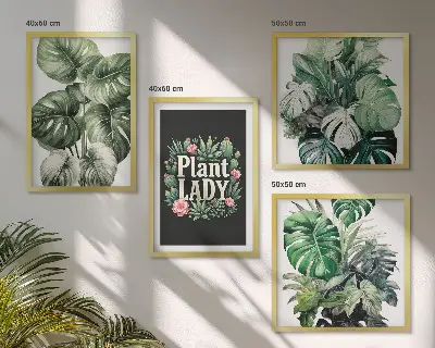 Dekorativni komplet zidnih slika motivi tropskih biljaka Plant Lady