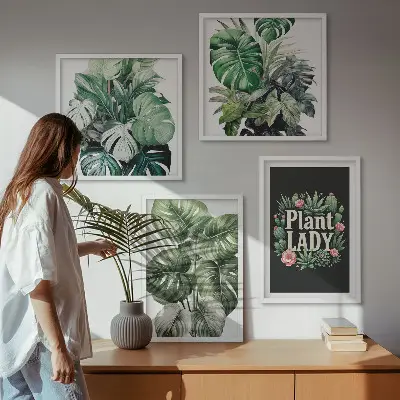 Dekorativni komplet zidnih slika motivi tropskih biljaka Plant Lady