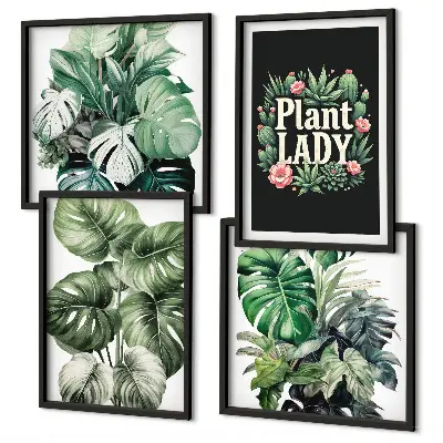 Dekorativni komplet zidnih slika motivi tropskih biljaka Plant Lady