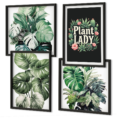 Dekorativni komplet slika za zid Tropske biljke Plant Lady