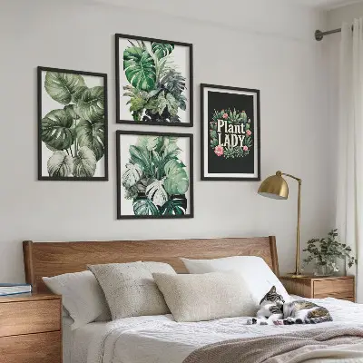 Dekorativni komplet zidnih slika motivi tropskih biljaka Plant Lady