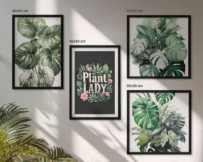 Dekorativni komplet zidnih slika motivi tropskih biljaka Plant Lady