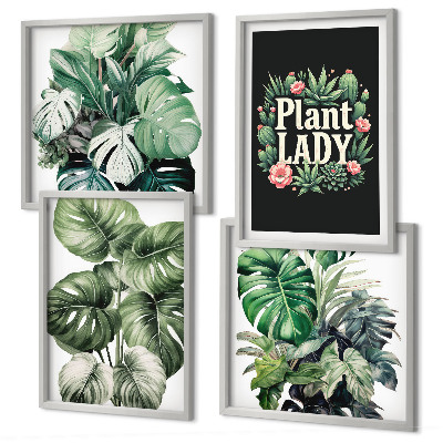 Dekorativni komplet slika za zid Tropske biljke Plant Lady