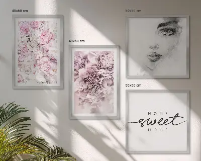 Komplet slika za spavaću sobu portret žene s božurima
