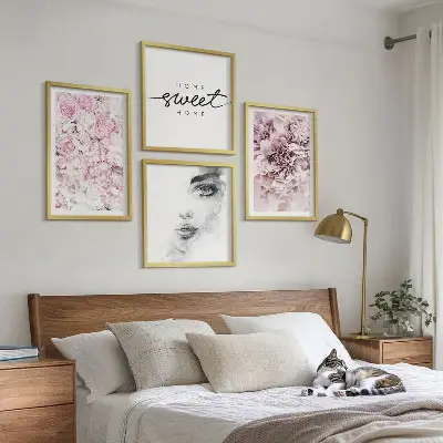 Komplet slika za spavaću sobu portret žene s božurima