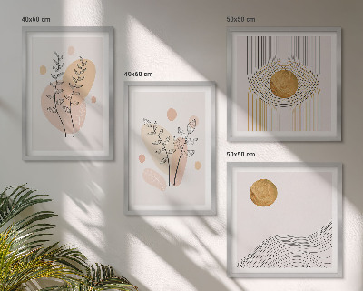 Komplet slika za spavaću sobu Minimalistički crteži biljaka