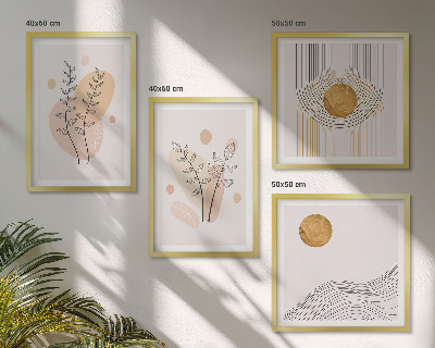 Komplet slika za spavaću sobu Minimalistički crteži biljaka