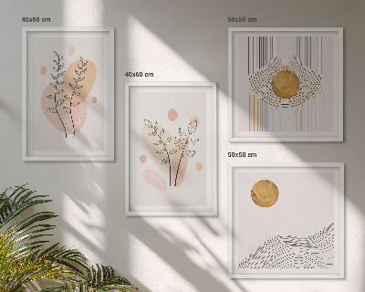 Komplet slika za spavaću sobu Minimalistički crteži biljaka