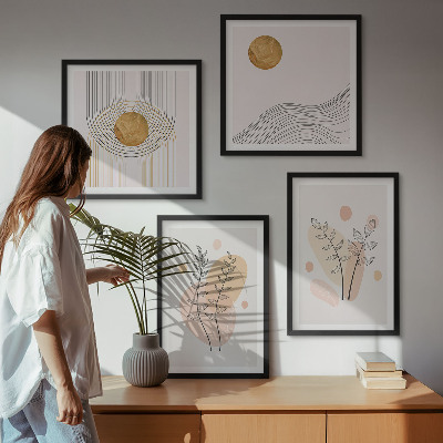 Komplet slika za spavaću sobu Minimalistički crteži biljaka