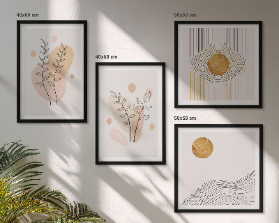 Komplet slika za spavaću sobu Minimalistički crteži biljaka