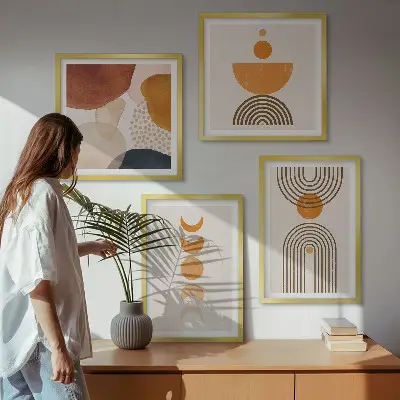 Komplet dekorativnih slika za spavaću sobu boho minimalistički stil