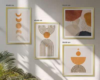 Komplet dekorativnih slika za spavaću sobu boho minimalistički stil