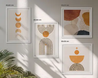 Komplet dekorativnih slika za spavaću sobu boho minimalistički stil