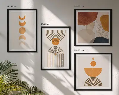 Komplet dekorativnih slika za spavaću sobu boho minimalistički stil