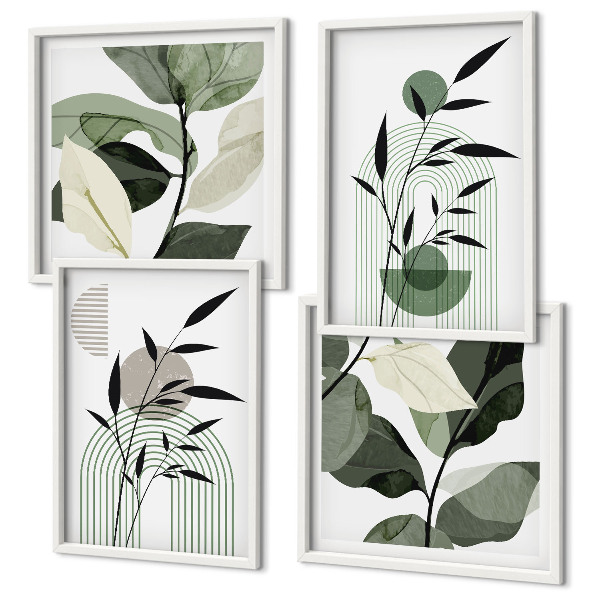 Set 4 slike u okviru Boho biljne kompozicije