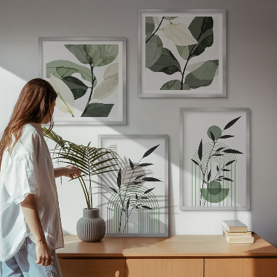 Set 4 slike u okviru Boho biljne kompozicije