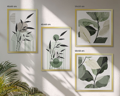 Set 4 slike u okviru Boho biljne kompozicije