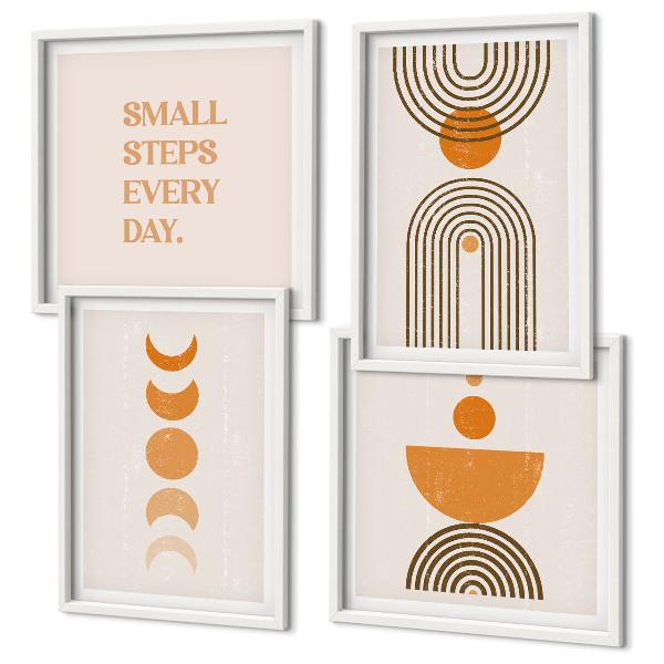 Set 4 slike u okviru Minimalistički boho uzorci