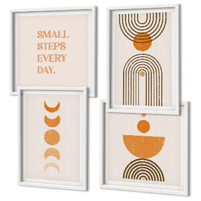 Set 4 slike u okviru Minimalistički boho uzorci